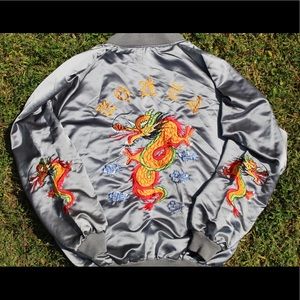 VINTAGE BOMBER JACKET KOREA W/ DRAGON EMBROIDERY